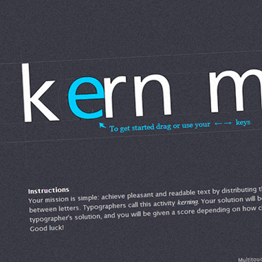 フォントのカーニングのバランス感覚をきたえる「 Kern Me 」をやってみた